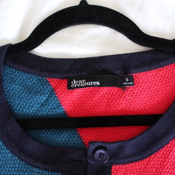 NWOT Multi Colored Cardigan by Dear Creatures Nautical Women's Size M Cotton - Picture 6 of 8